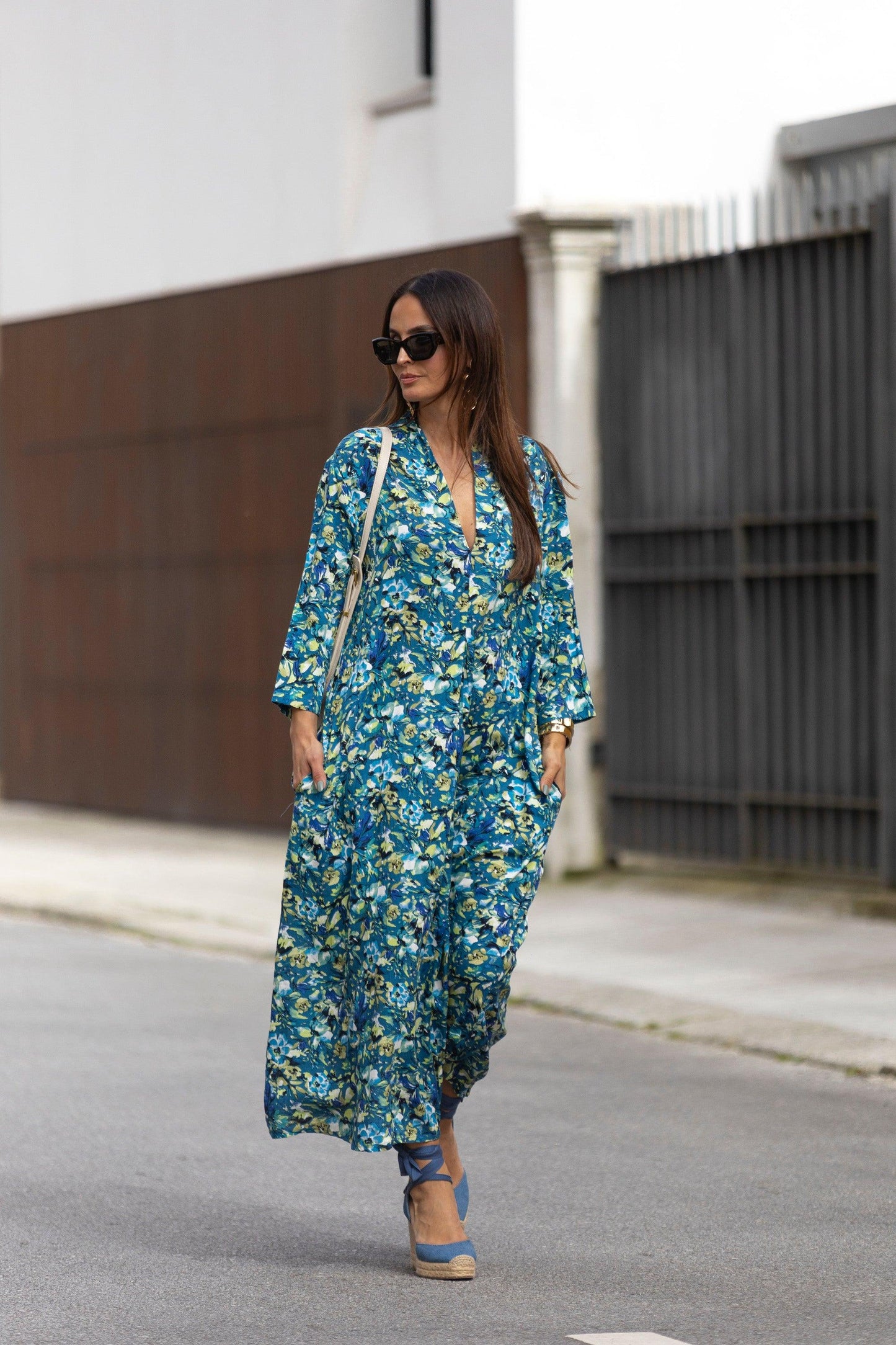 vestido largo estampado