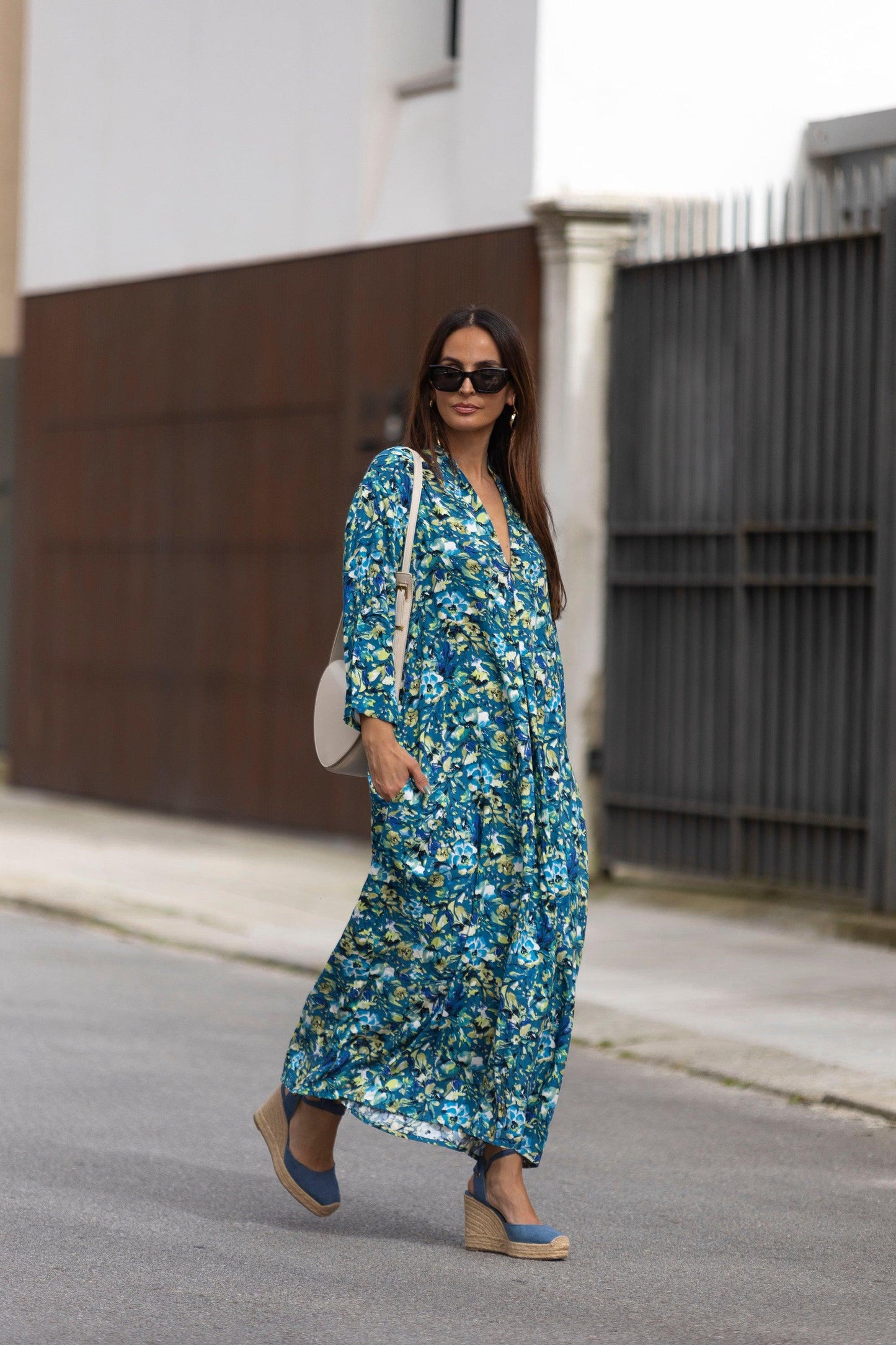 vestido largo estampado