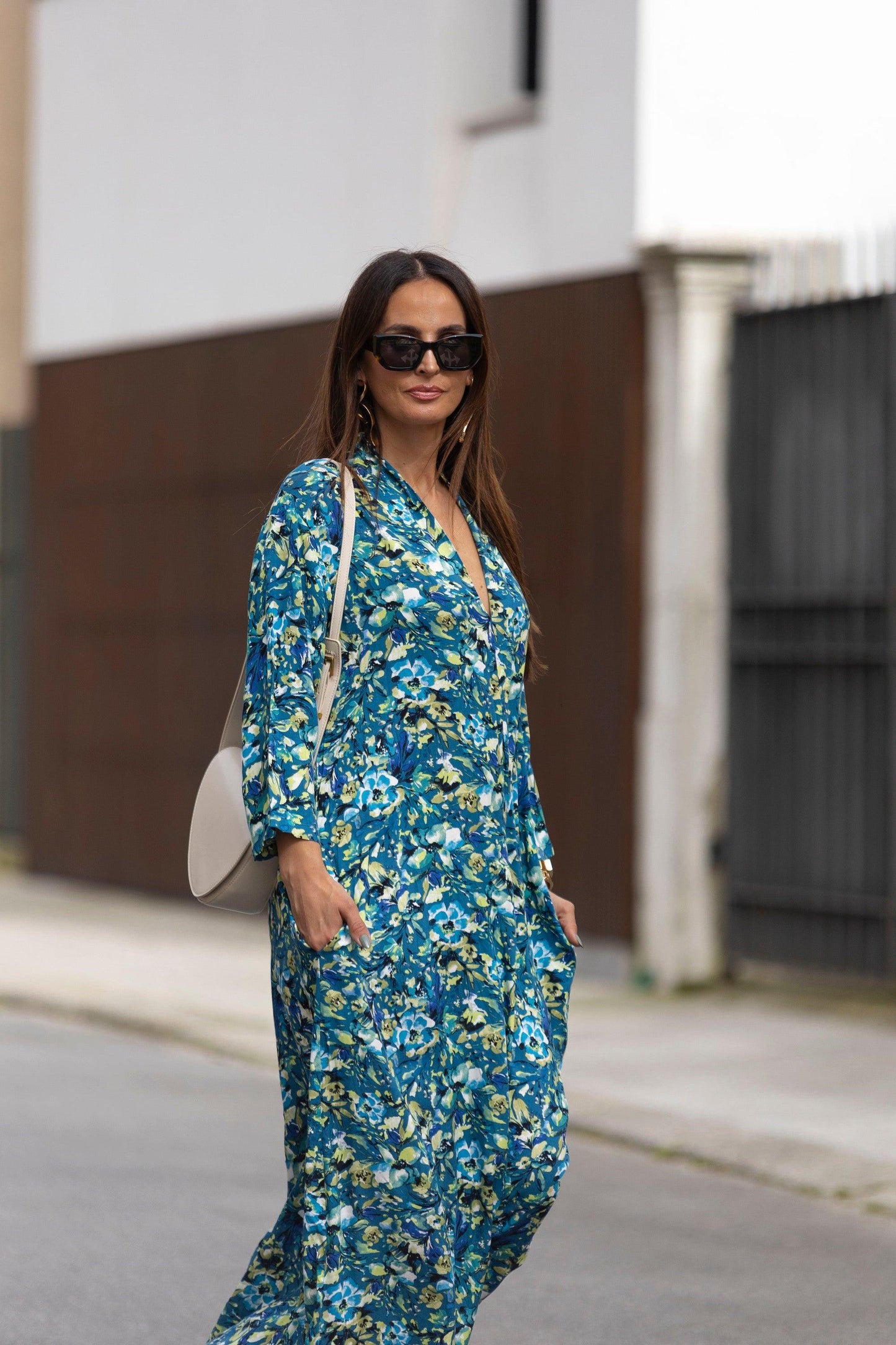 vestido largo estampado