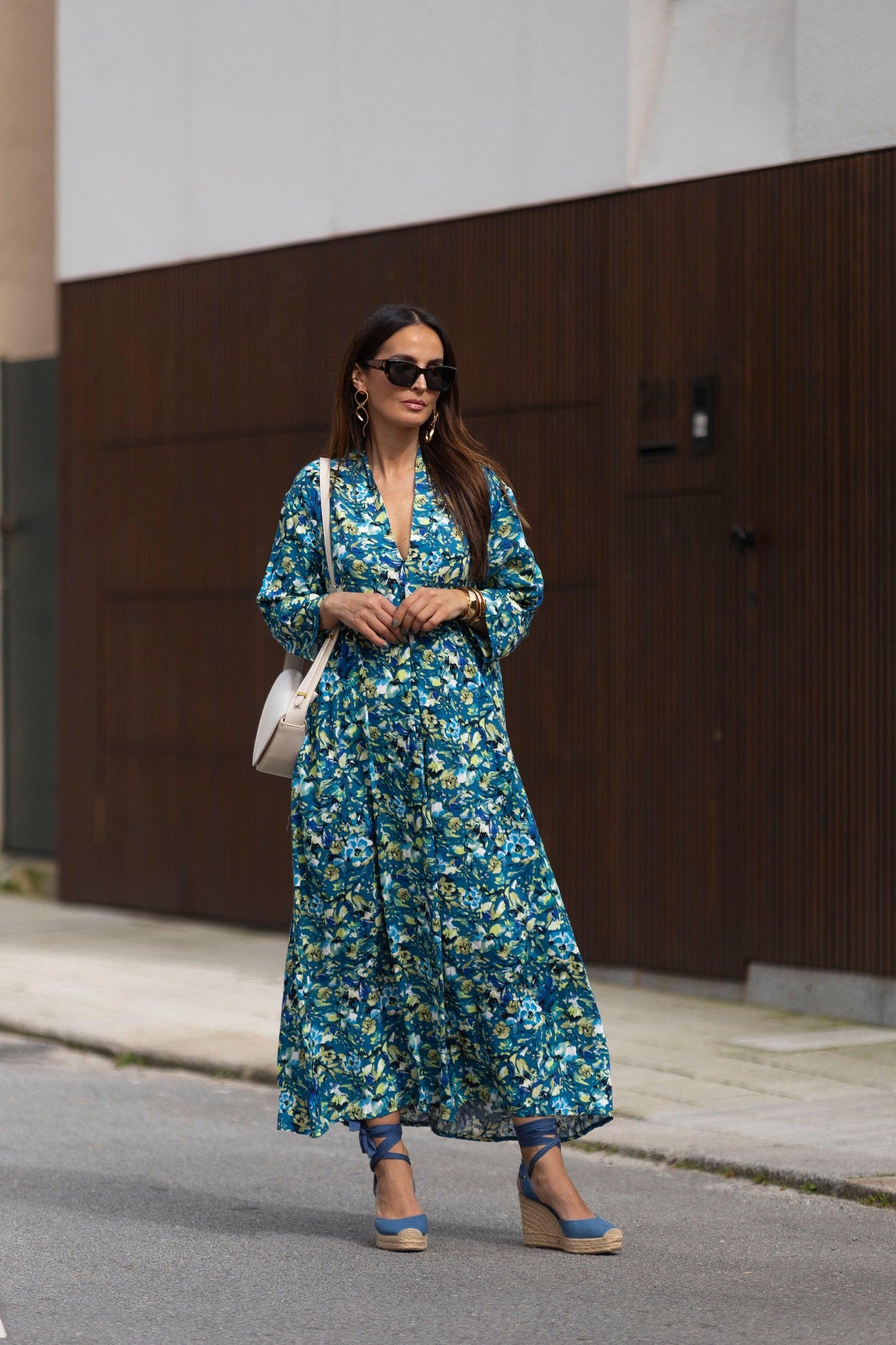 vestido largo estampado