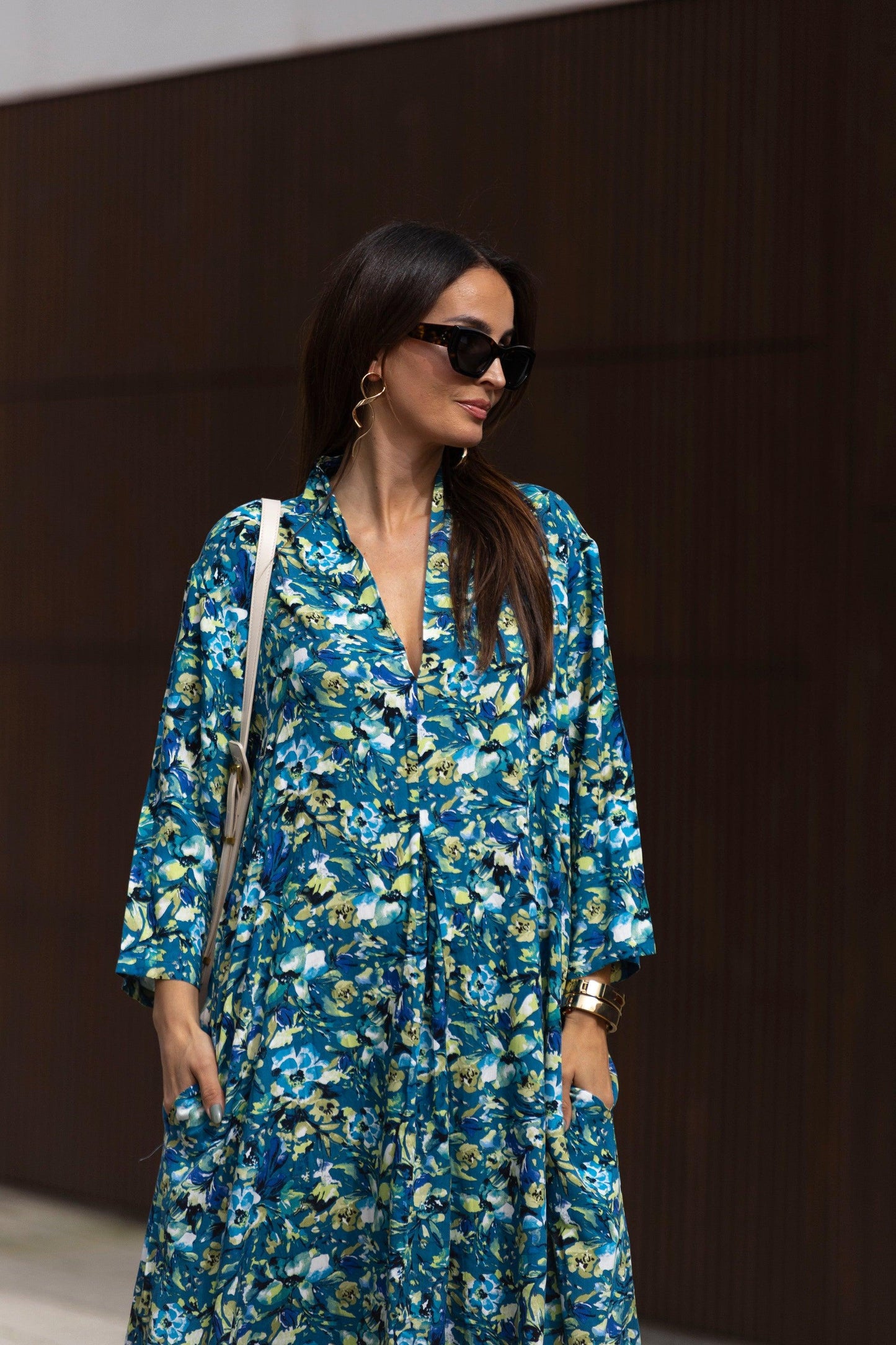 vestido largo estampado