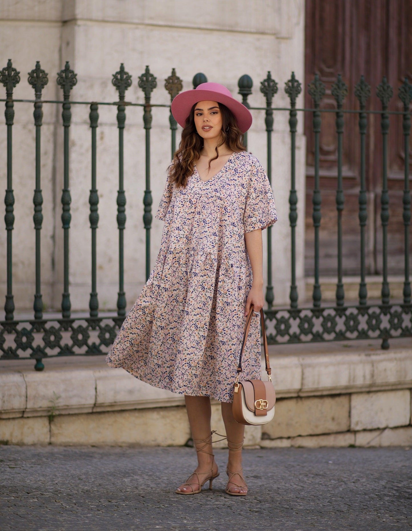 vestido midi floral