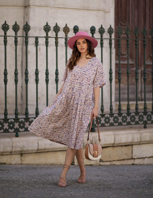 vestido midi floral