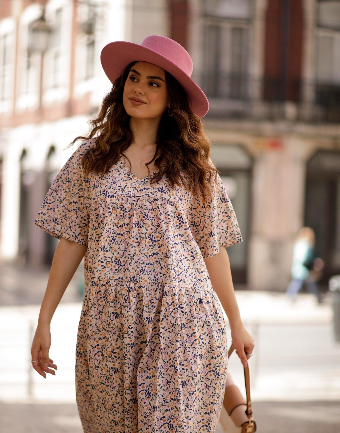 vestido midi floral