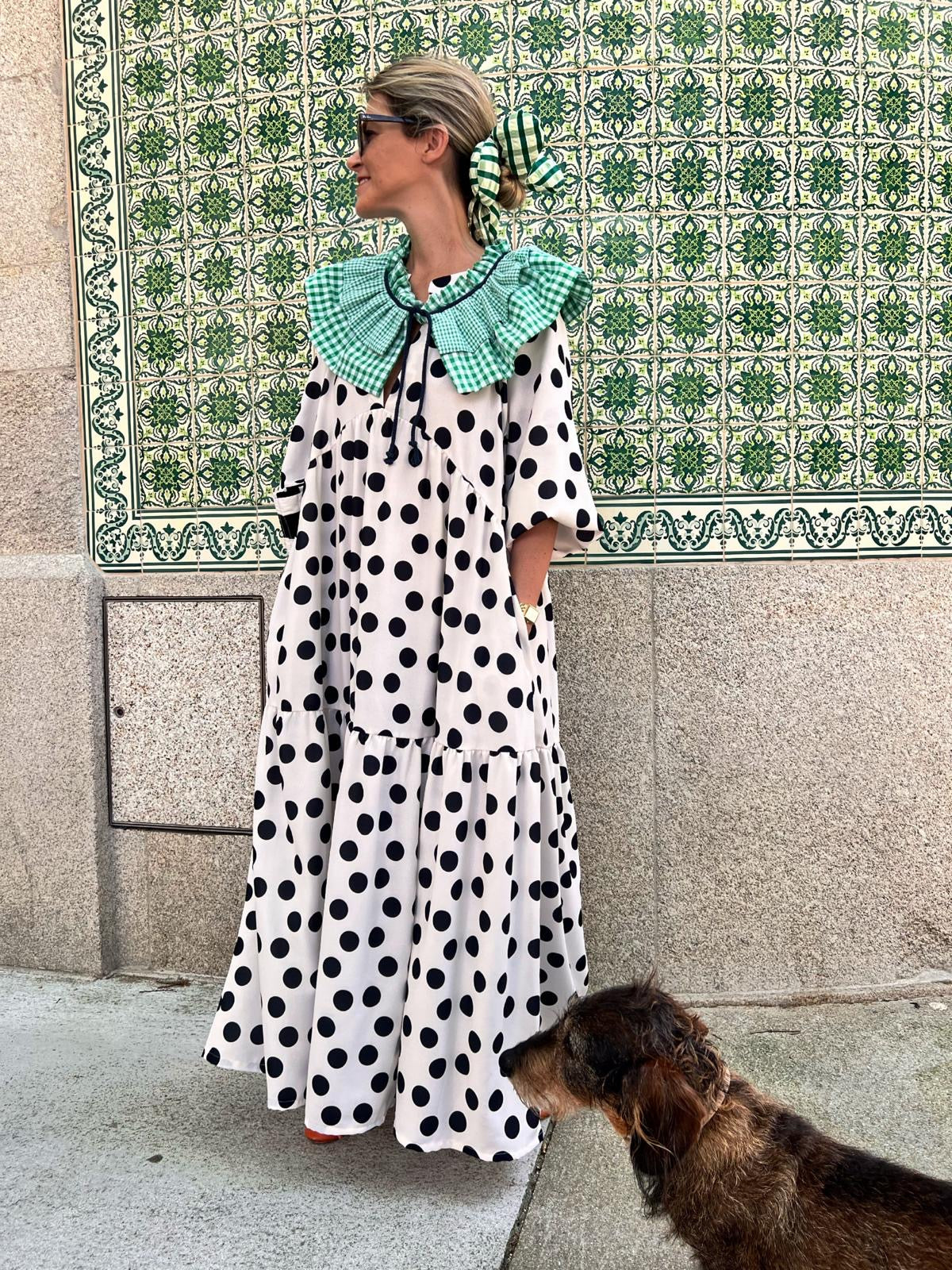 Vestido largo con volantes