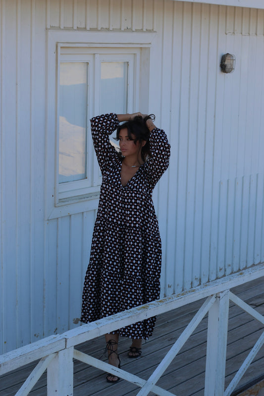 Vestido largo estampado