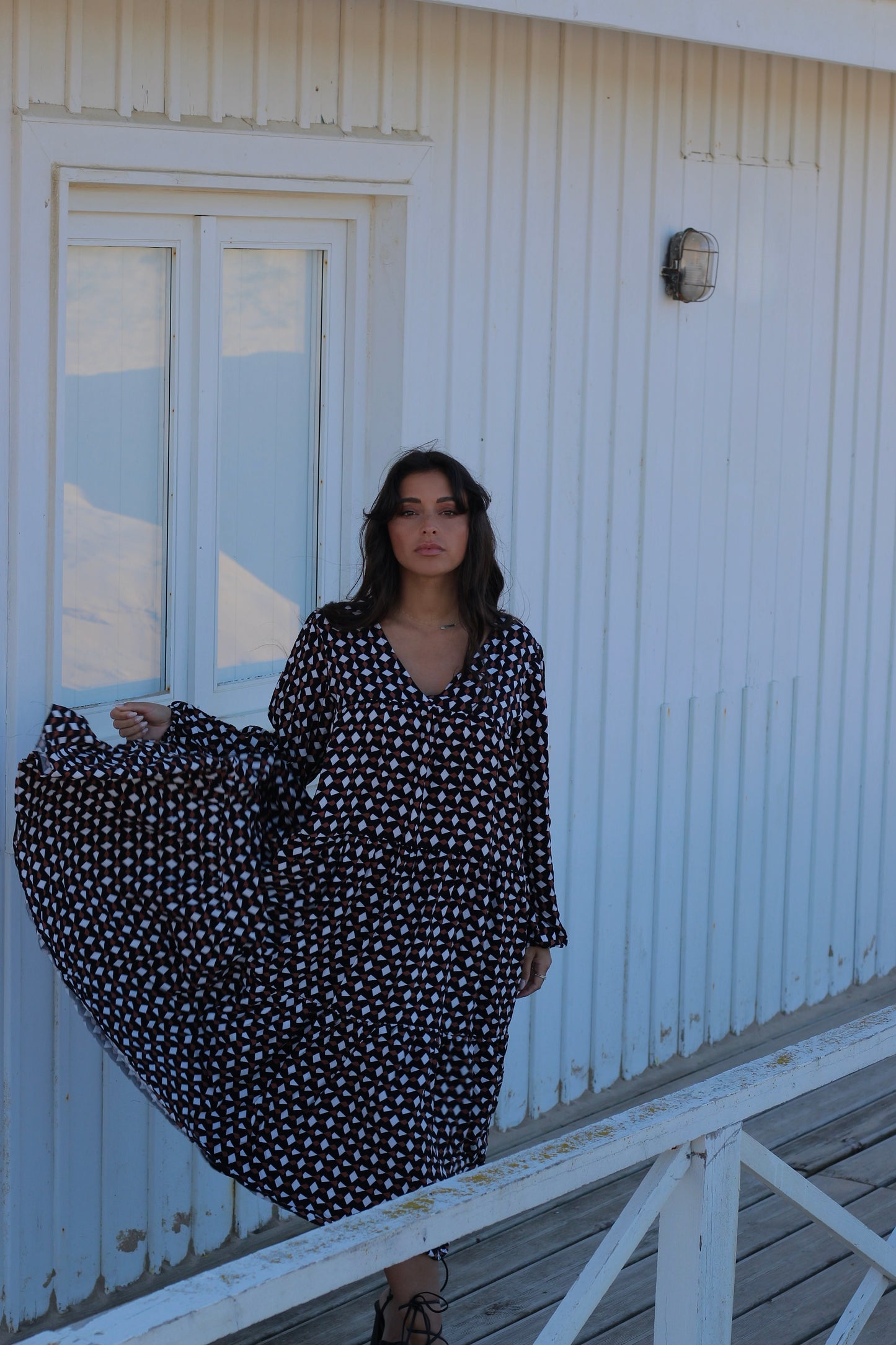 Vestido largo estampado