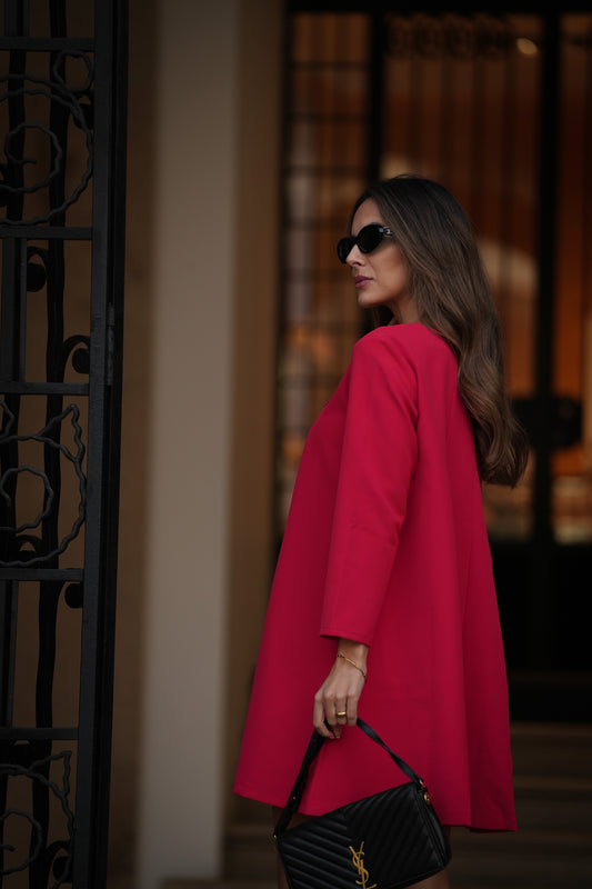 Vestido corto con pliegues