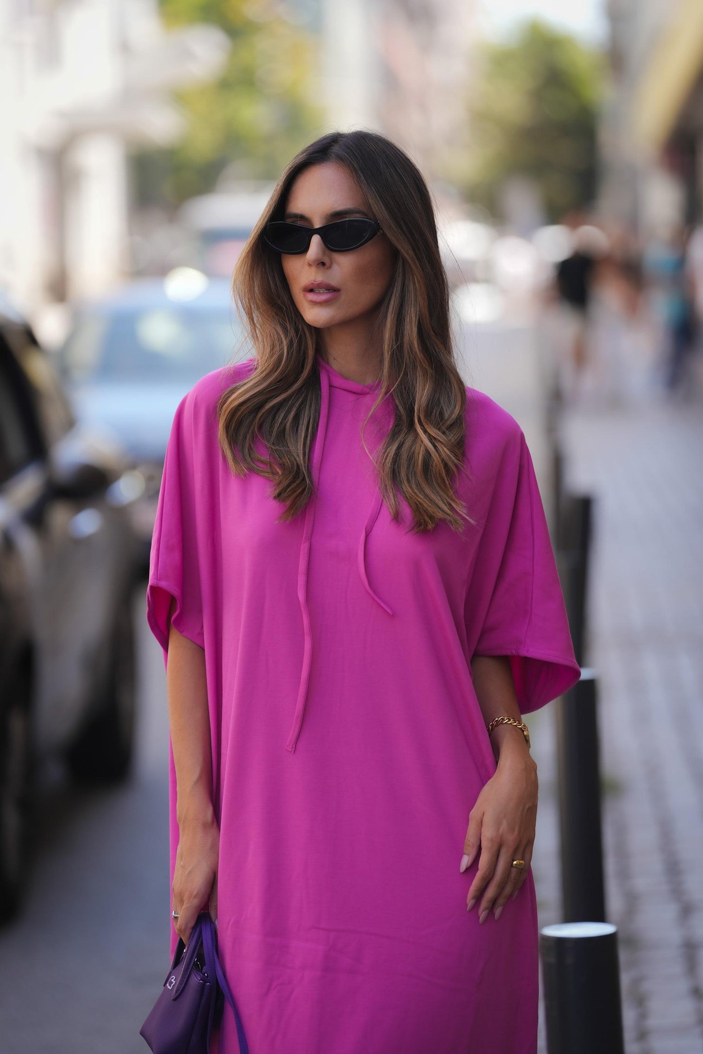 Vestido de punto con capucha