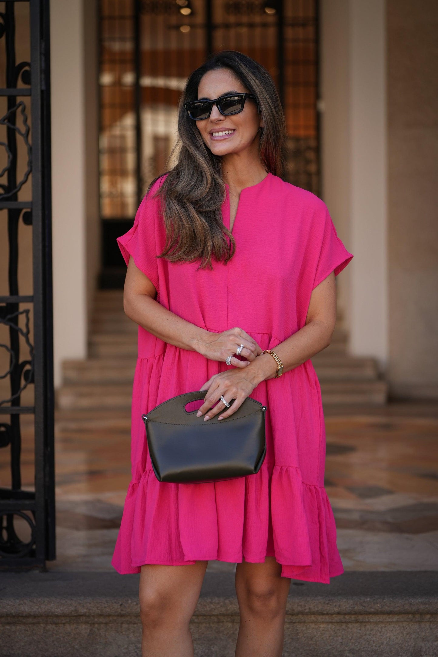Vestido corto con volantes