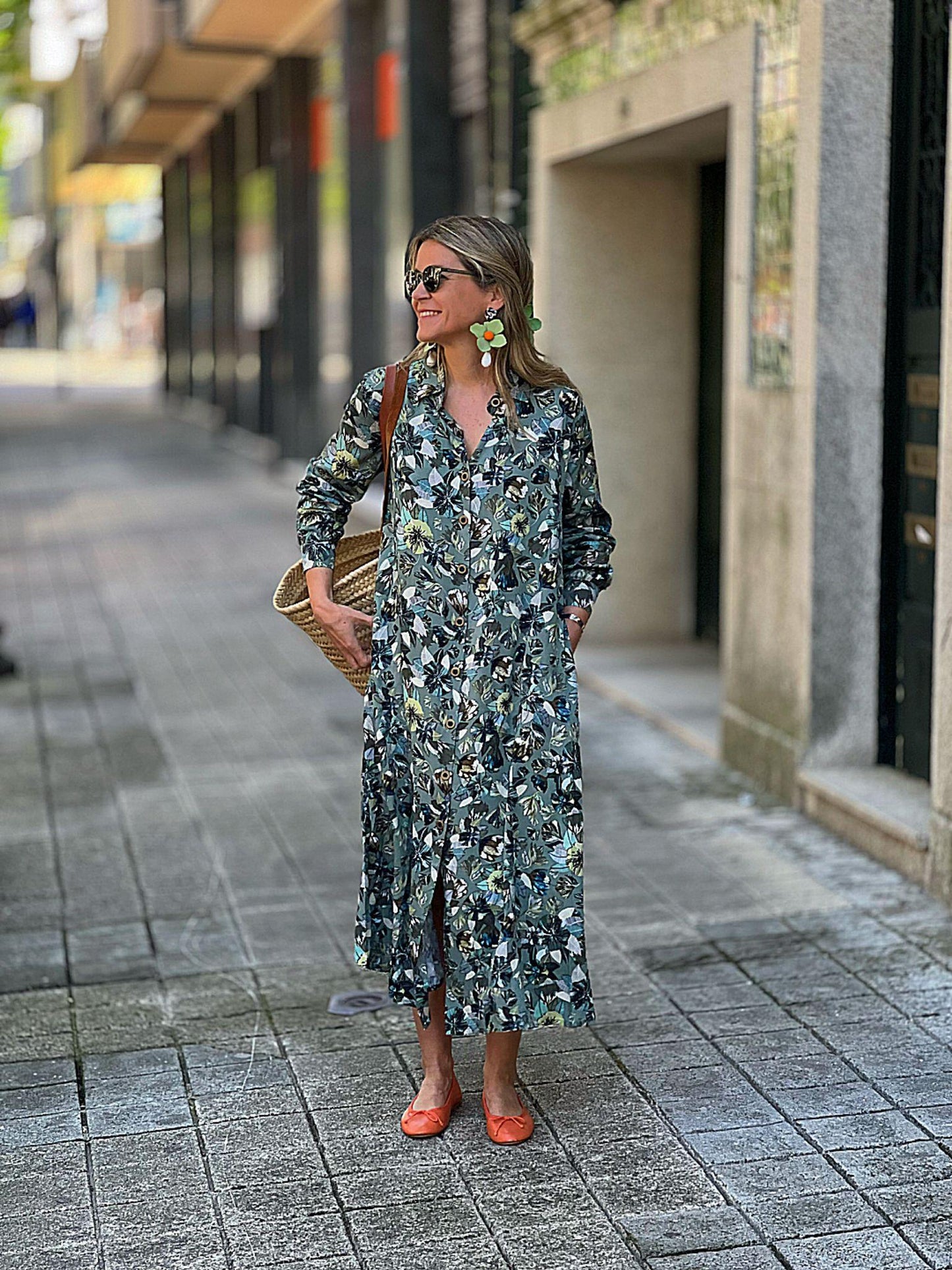 Vestido camisero estampado floral