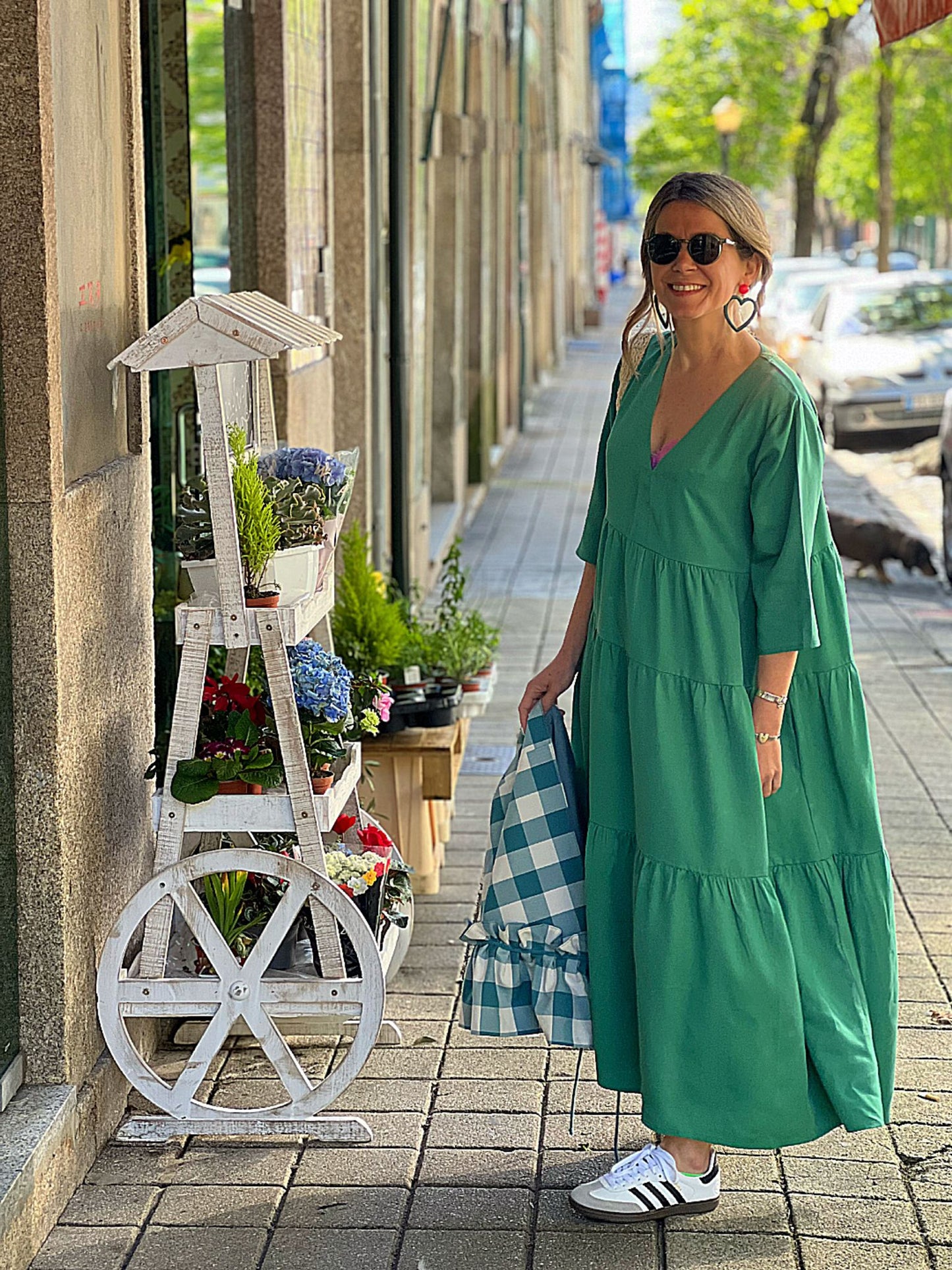 Vestido largo con volantes