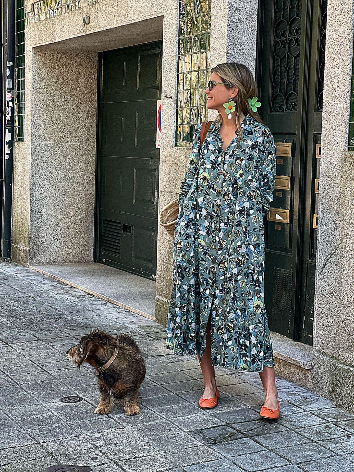 Vestido camisero estampado floral