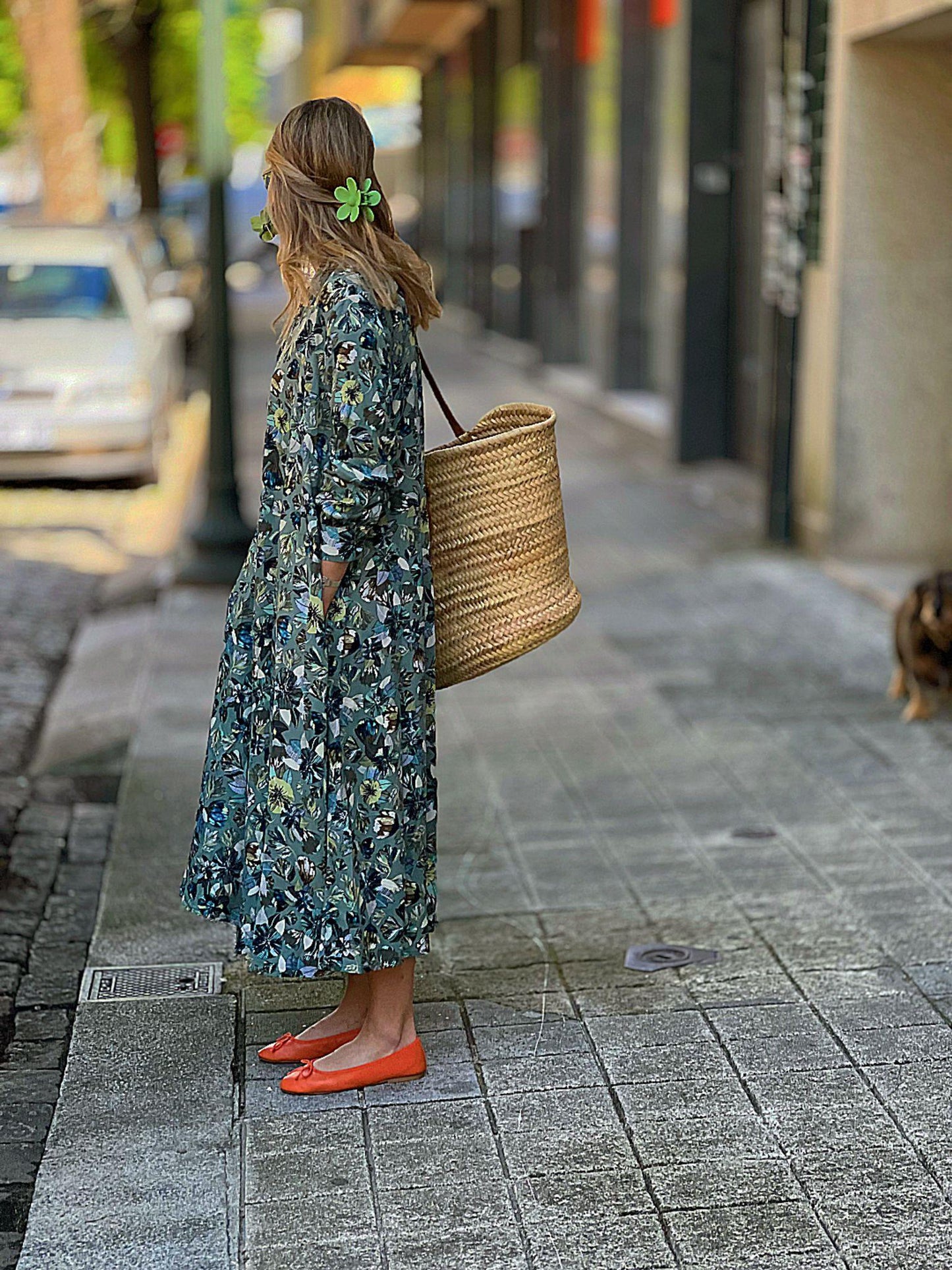 Vestido camisero estampado floral