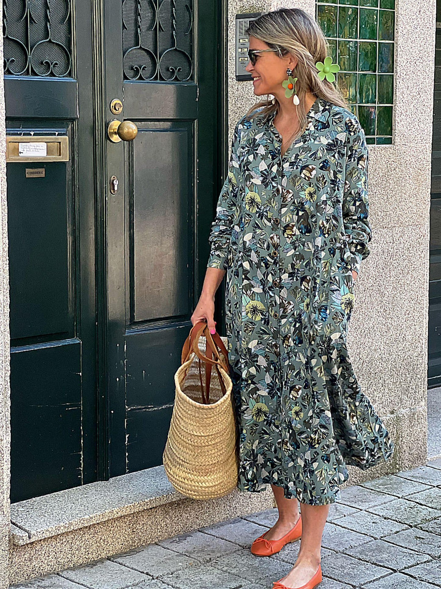 Vestido camisero estampado floral