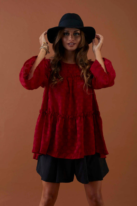 <transcy>Blusa con volantes</transcy>