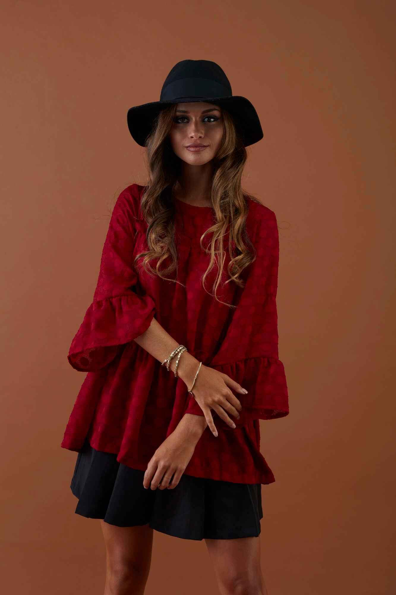 <transcy>Blusa con volantes</transcy>
