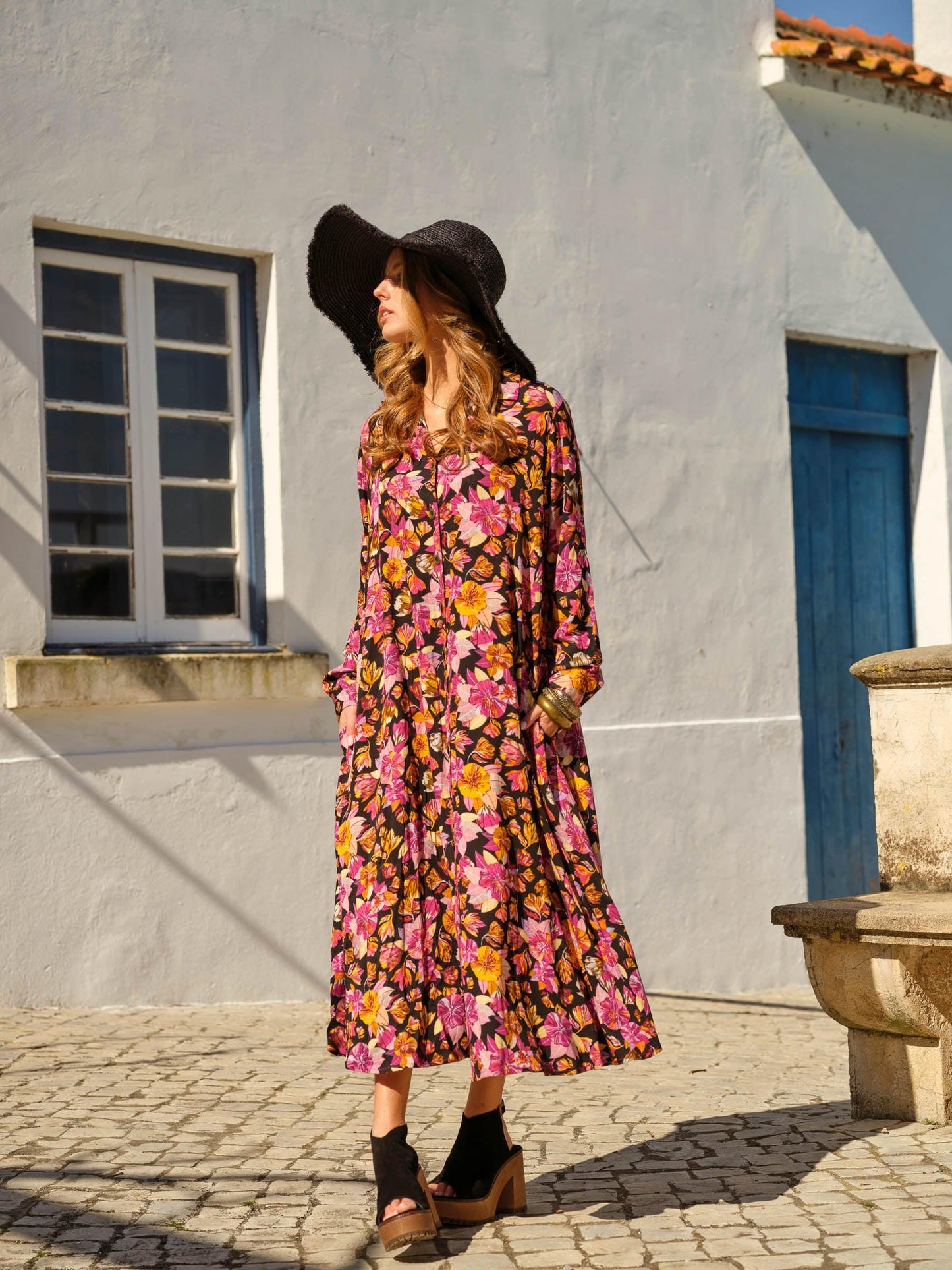 Vestido camisero estampado floral
