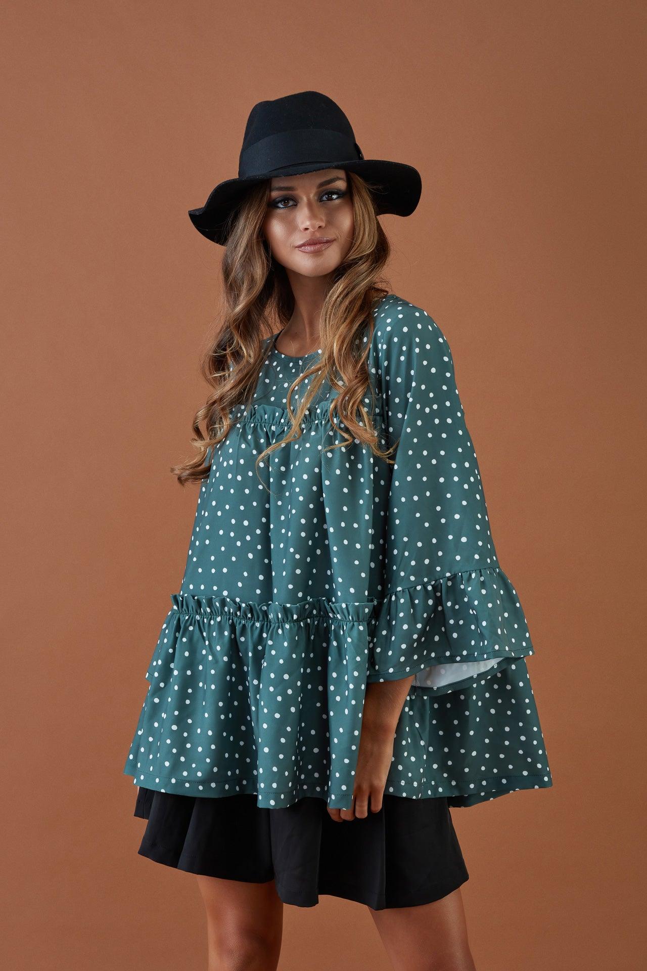 blusa con volantes