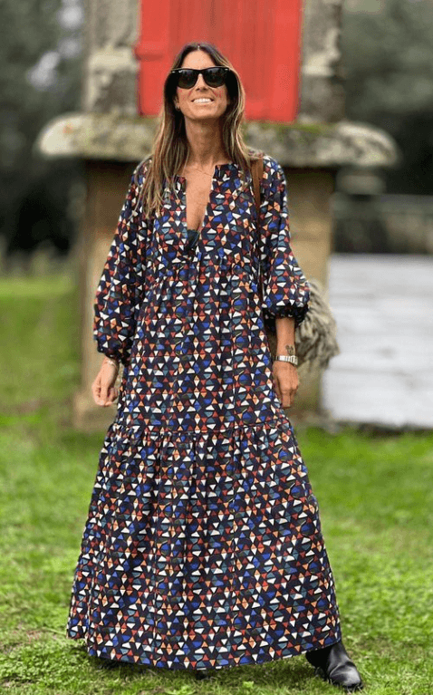 vestido largo estampado