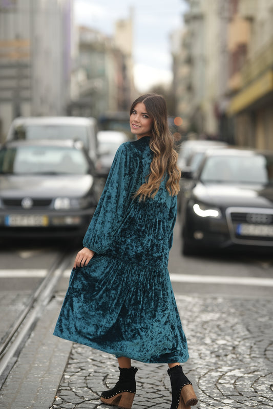 Vestido largo de terciopelo