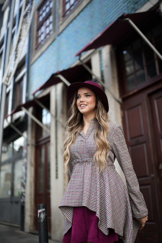 Túnica larga de cuadros