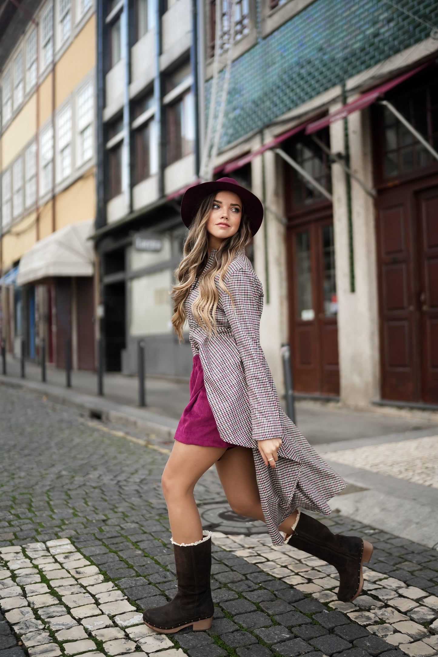 Túnica larga de cuadros