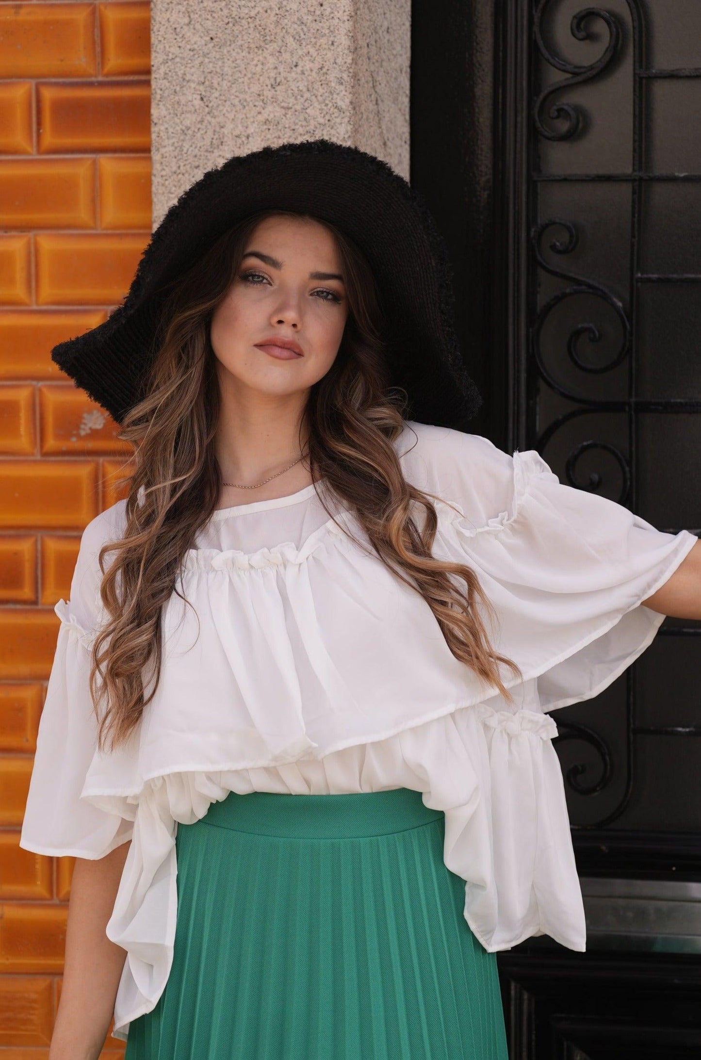 <transcy>Blusa con volantes</transcy>