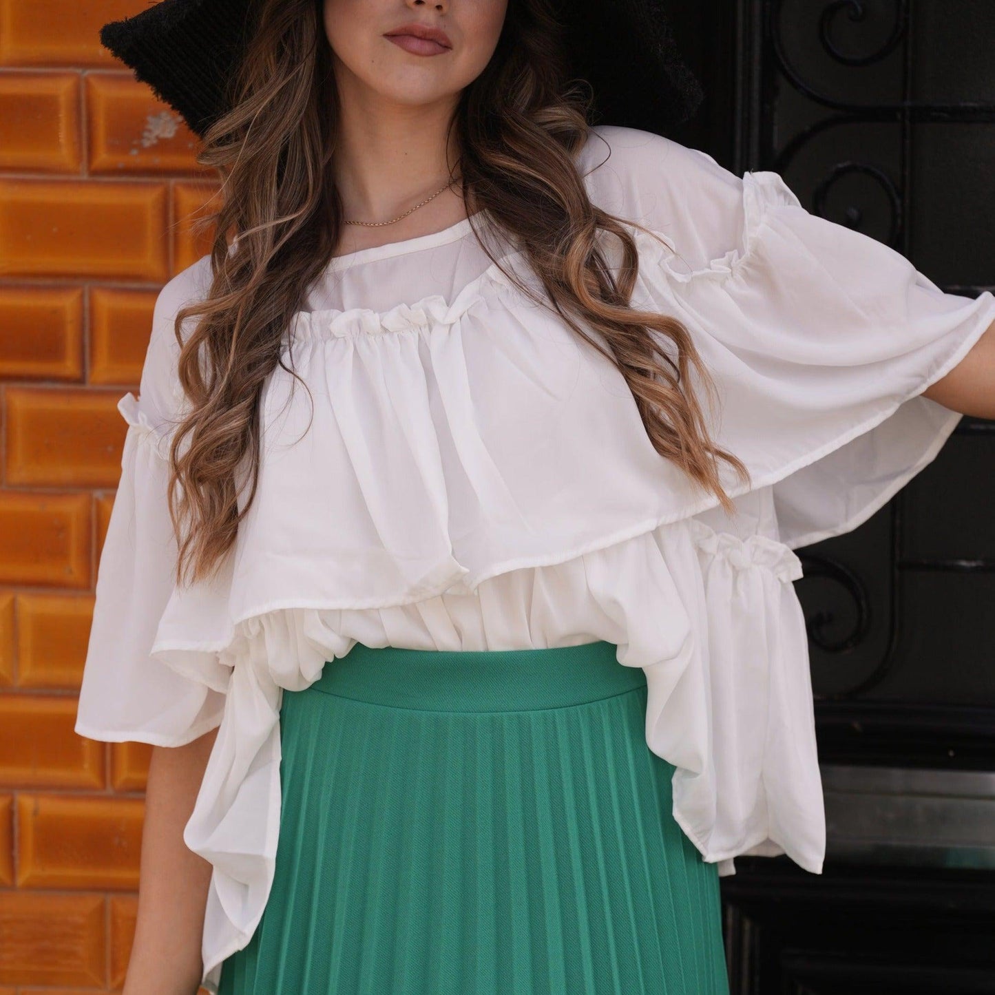 <transcy>Blusa con volantes</transcy>