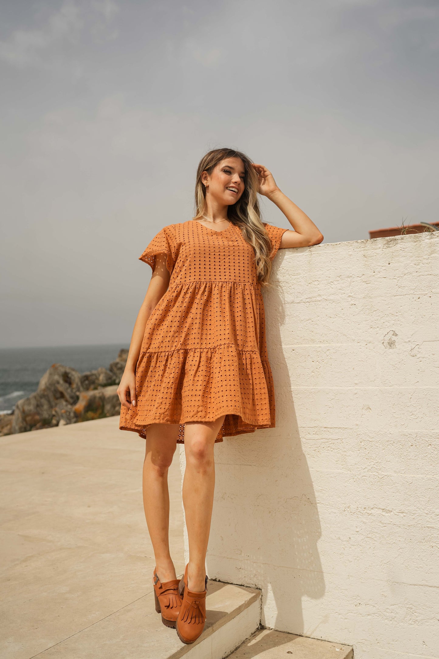 Vestido corto bordado