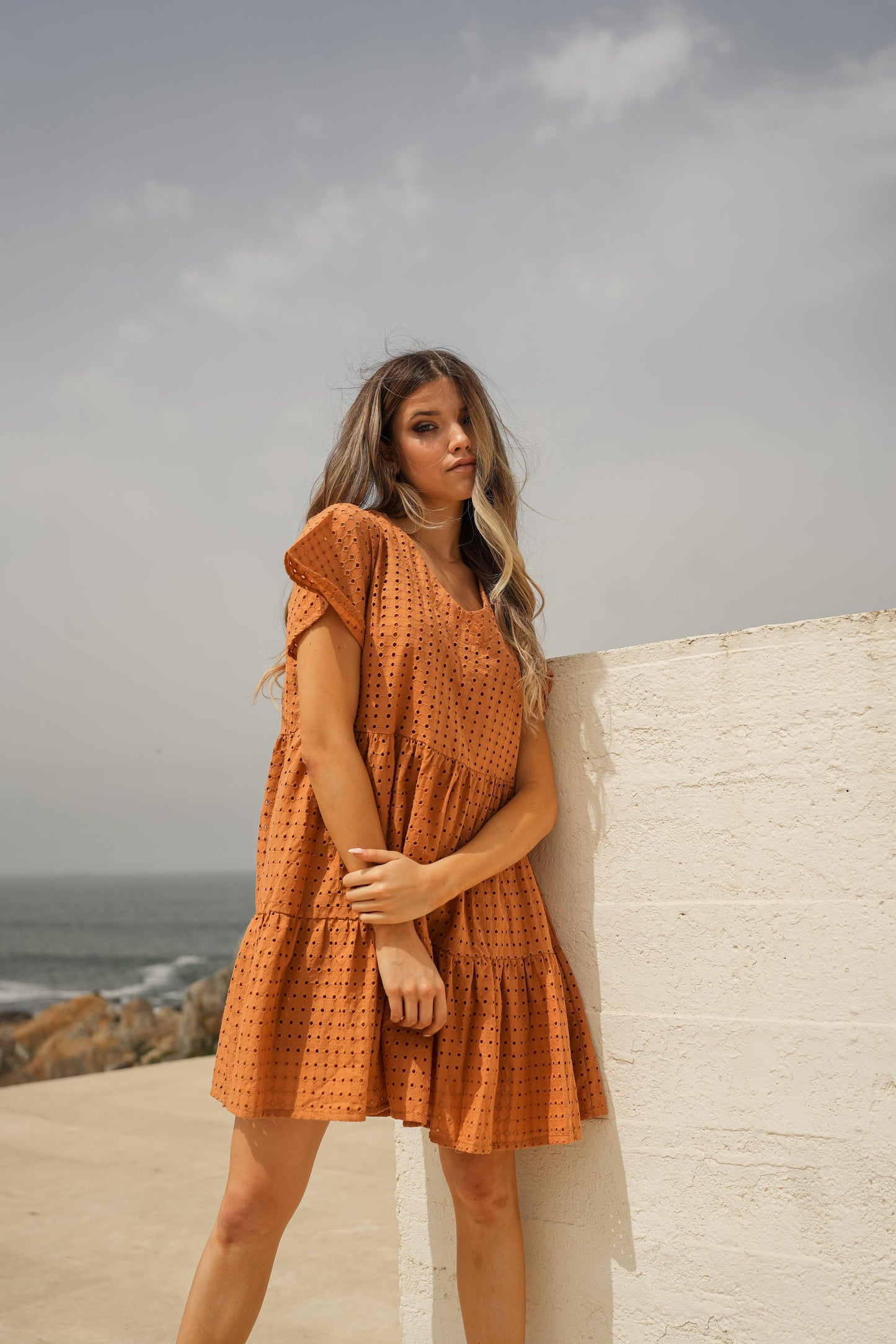 Vestido corto bordado