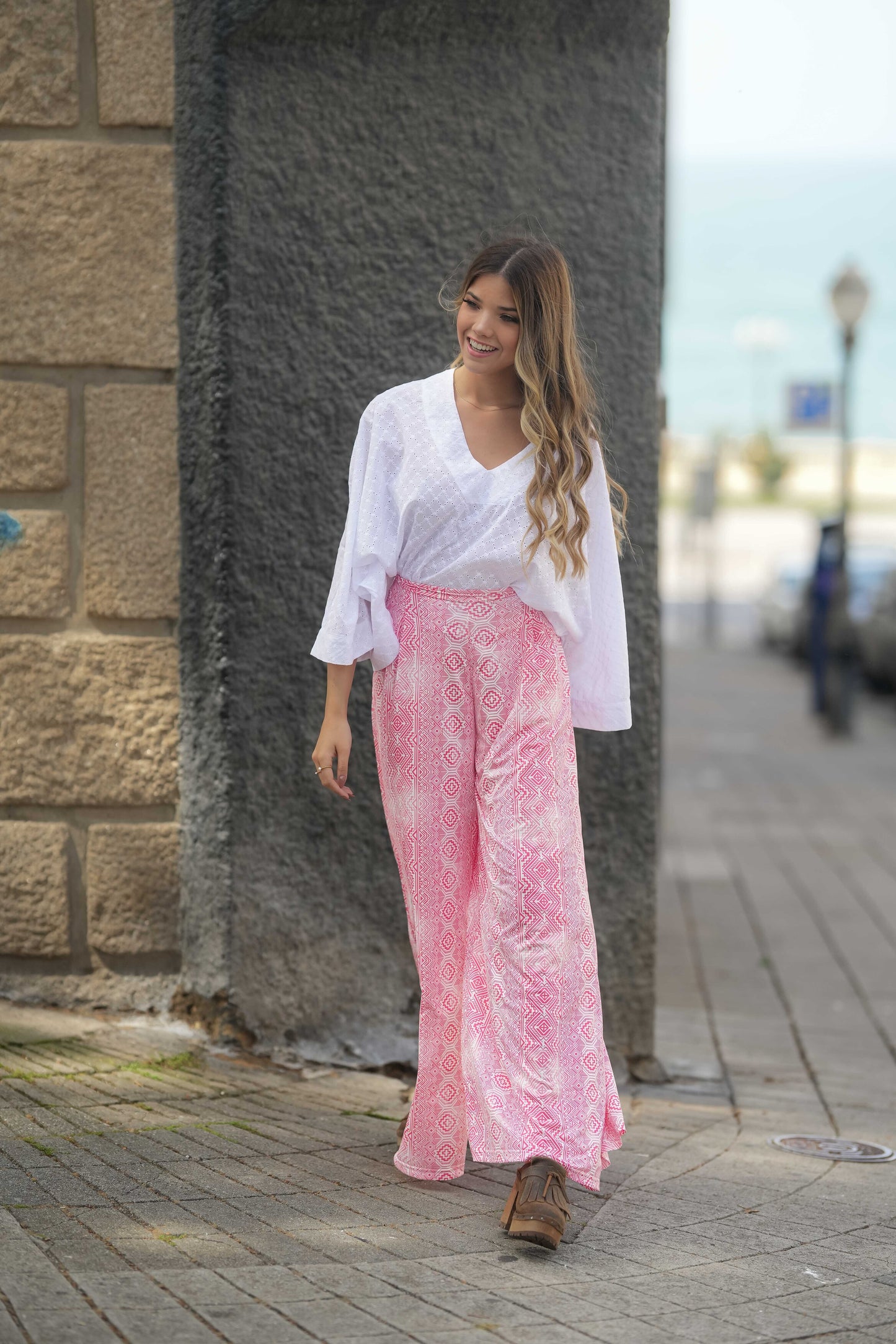 Pantalón punto estampado