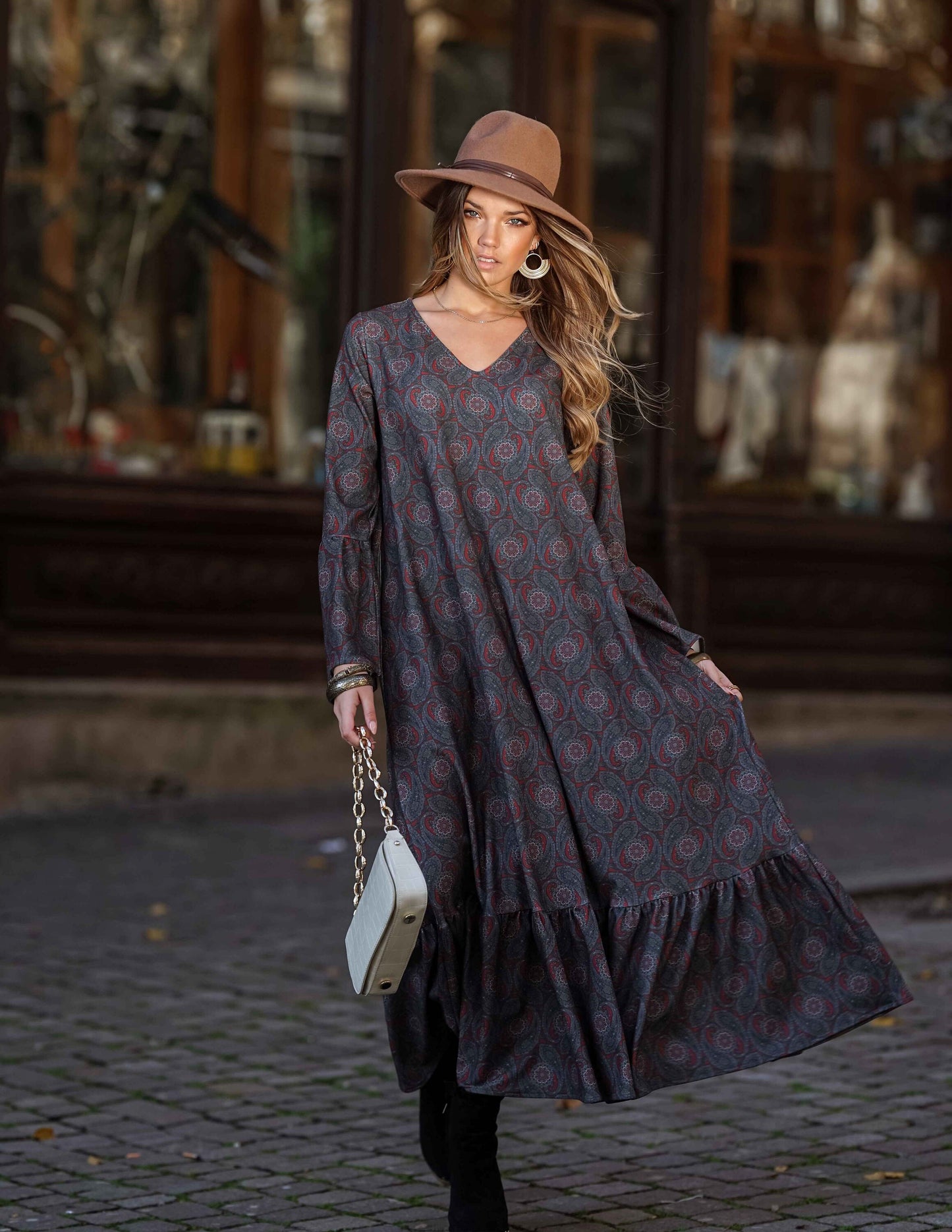 <transcy>Vestido largo estampado</transcy>