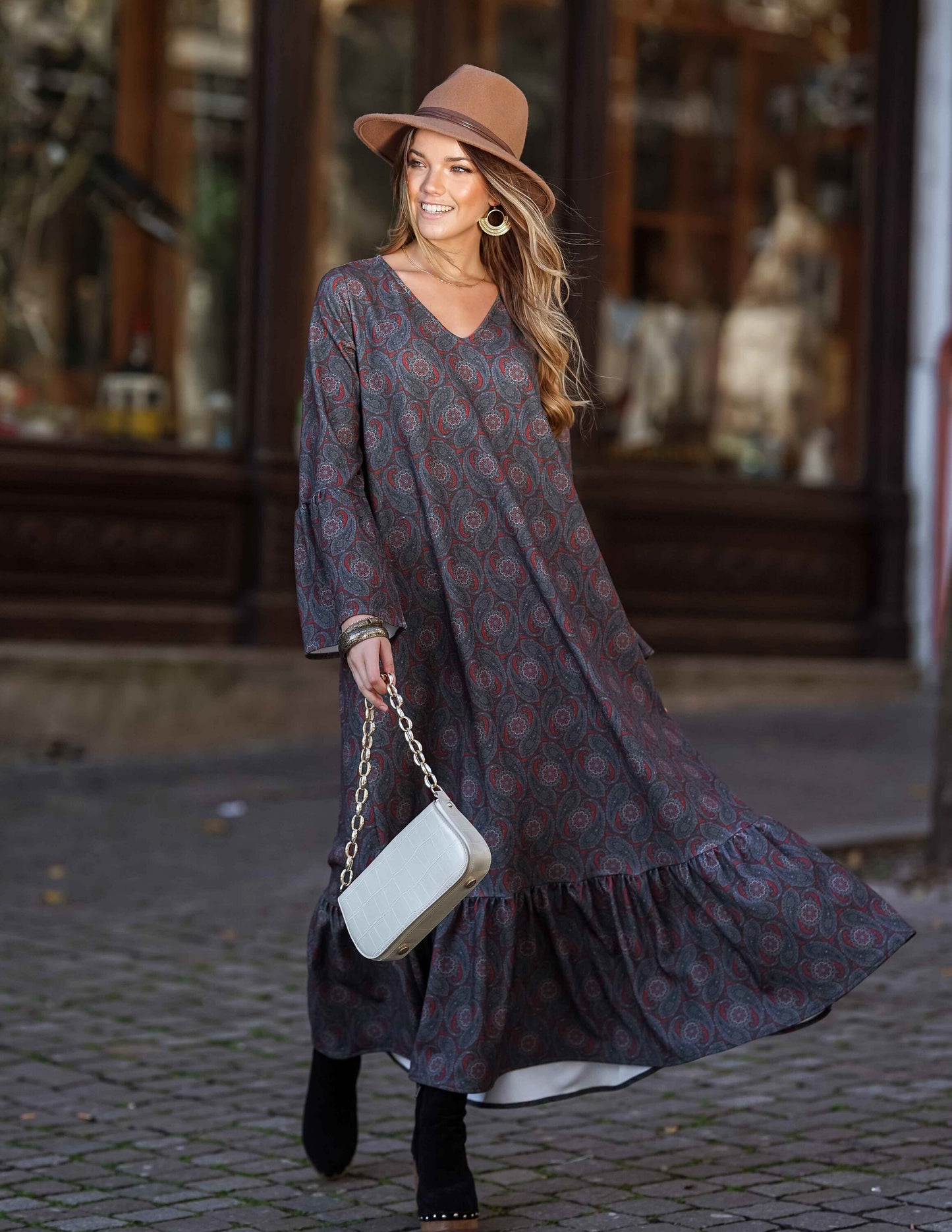 <transcy>Vestido largo estampado</transcy>