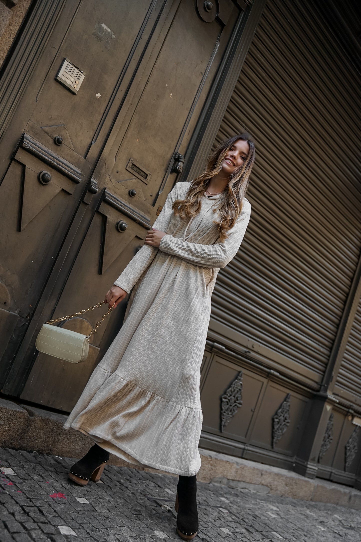 Vestido largo de punto cálido