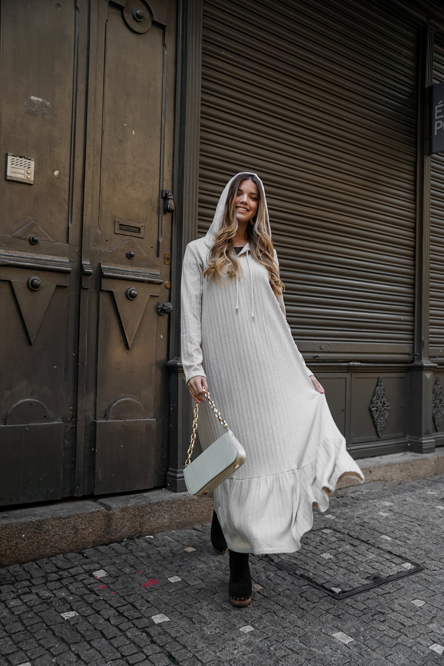 Vestido largo de punto cálido