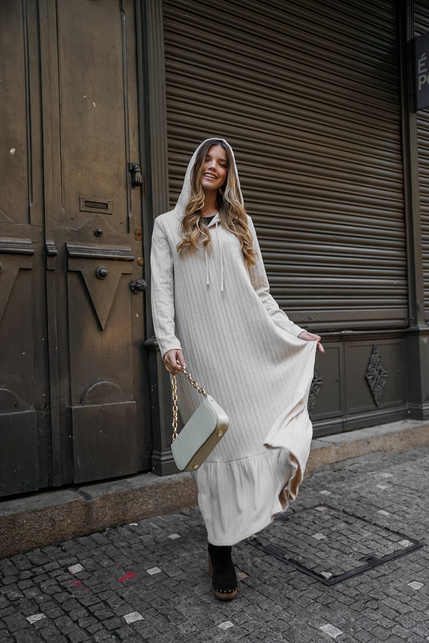 Vestido largo de punto cálido