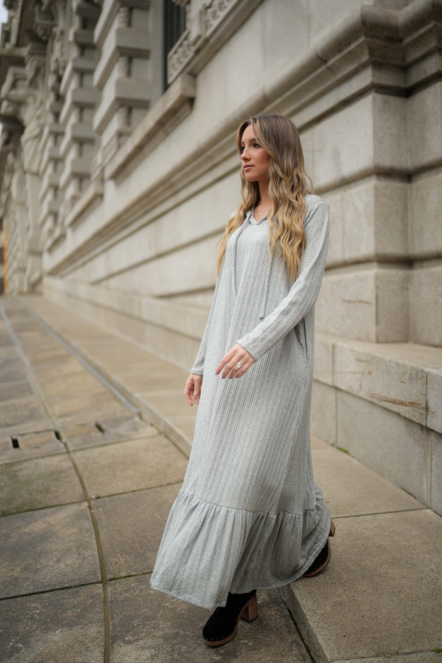 Vestido largo de punto cálido