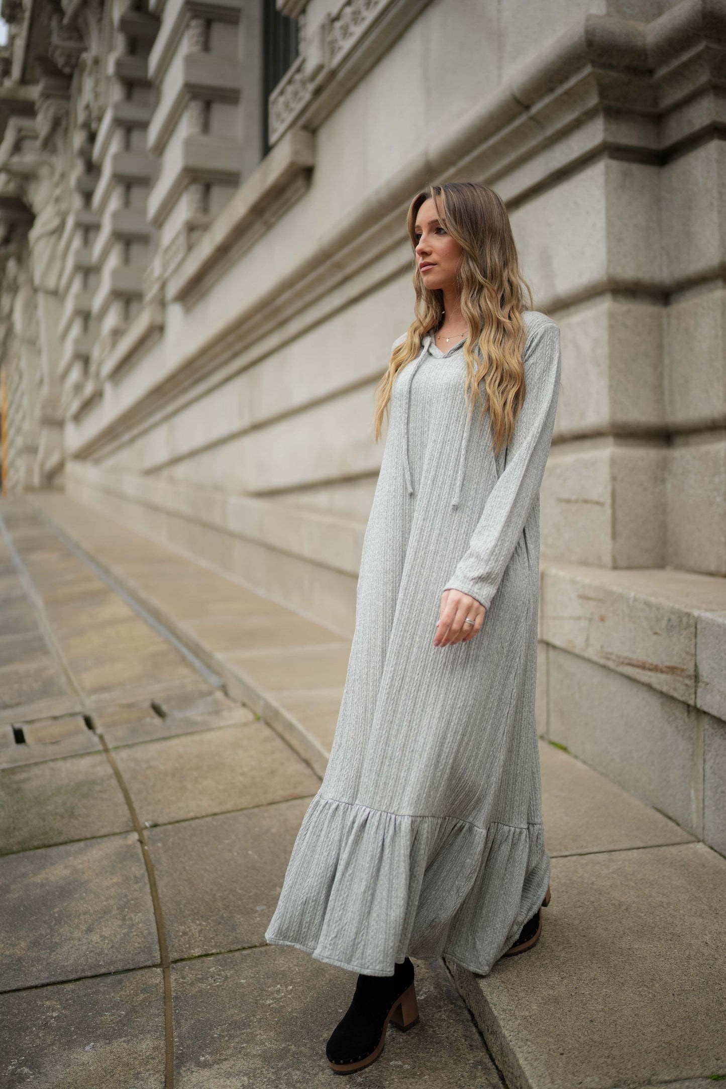 Vestido largo de punto cálido