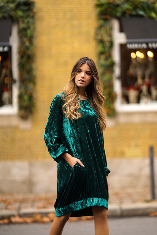 Vestido corto de terciopelo