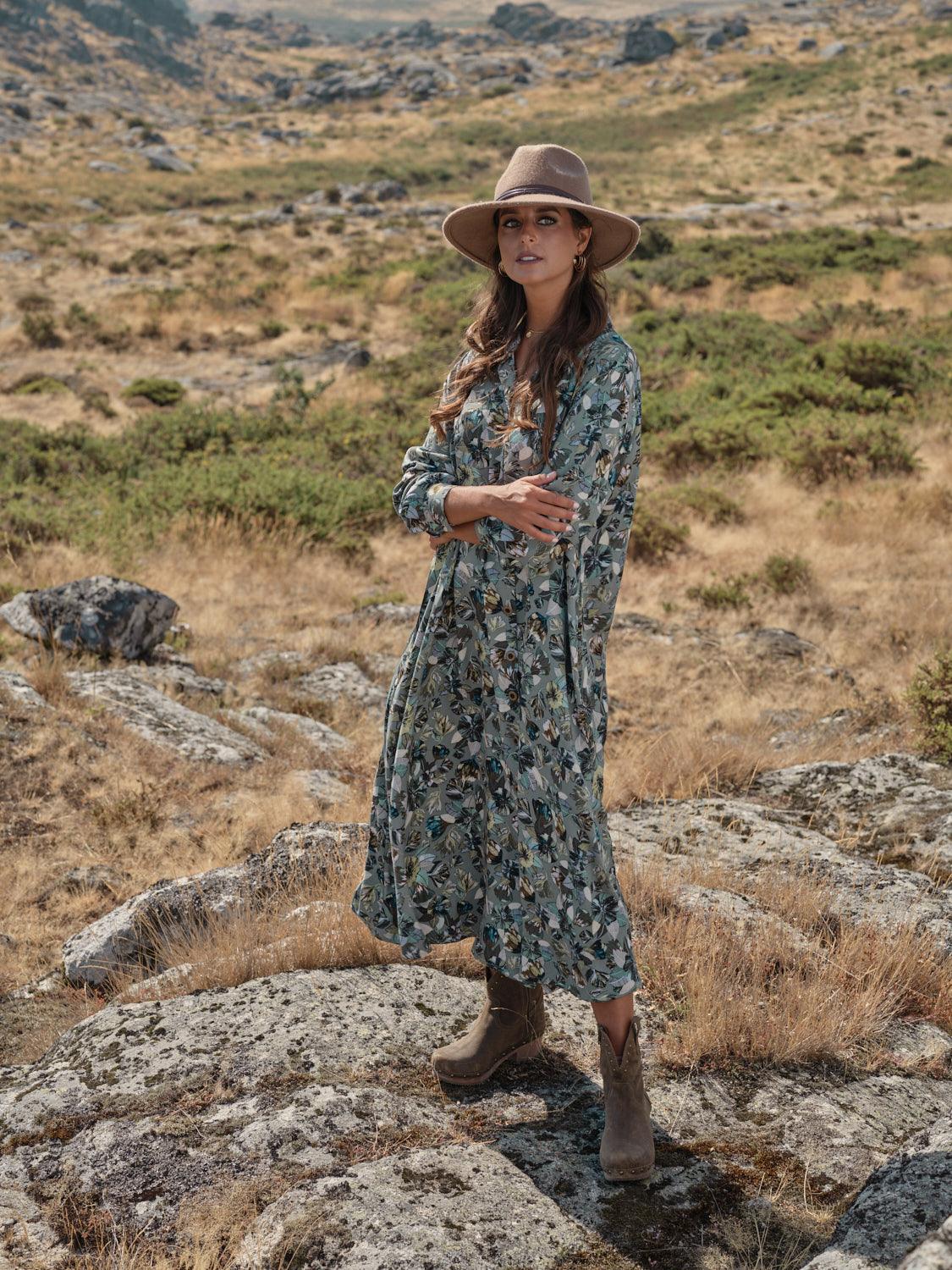 Vestido camisero estampado floral