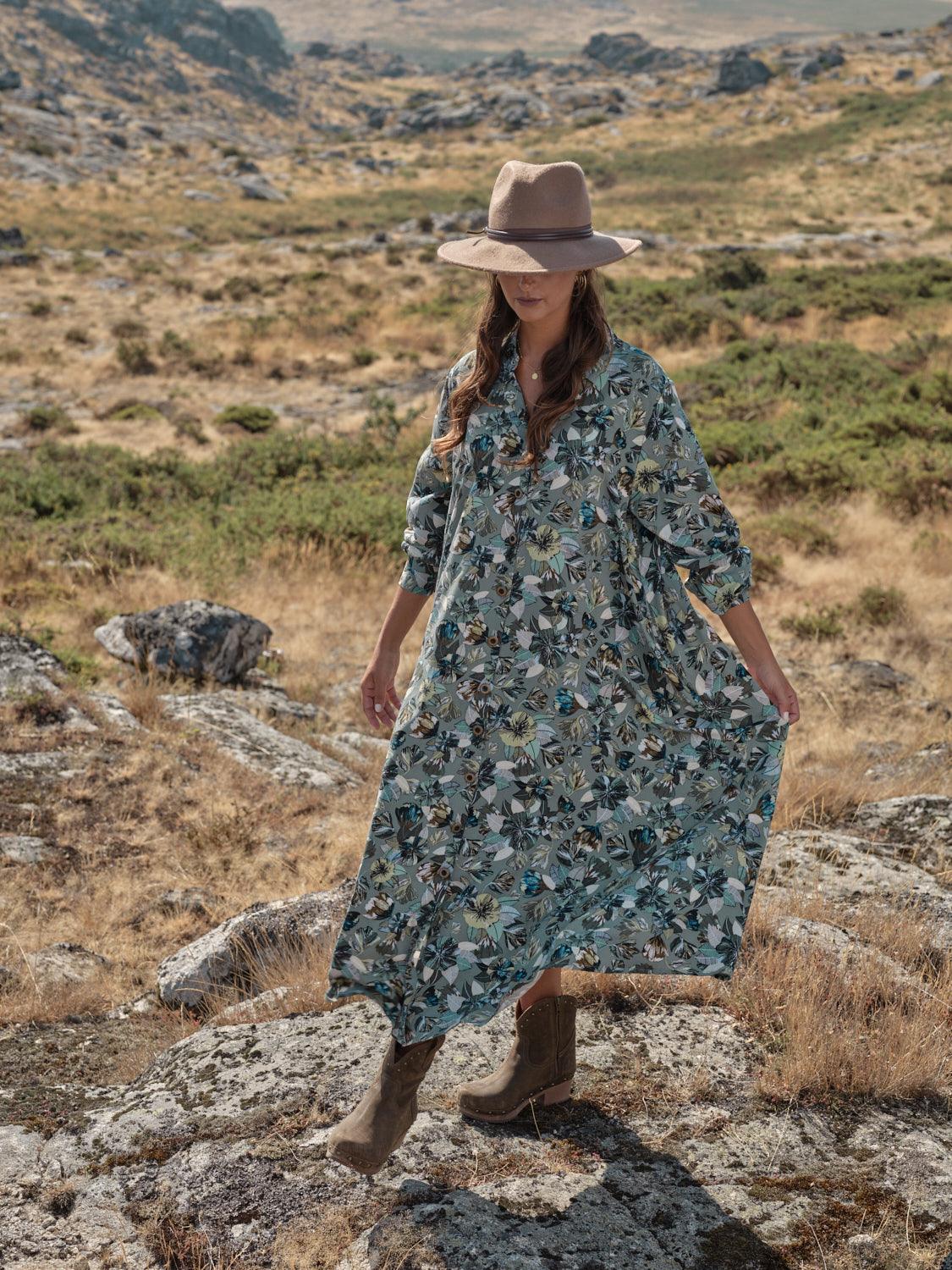 Vestido camisero estampado floral