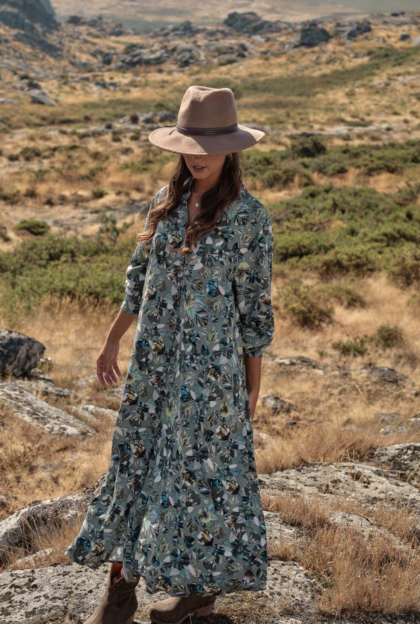 Vestido camisero estampado floral