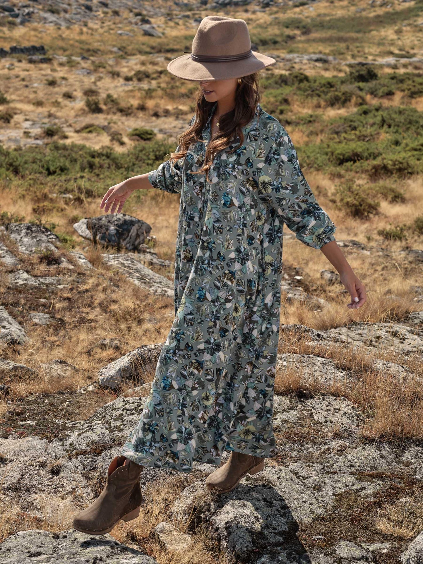 Vestido camisero estampado floral