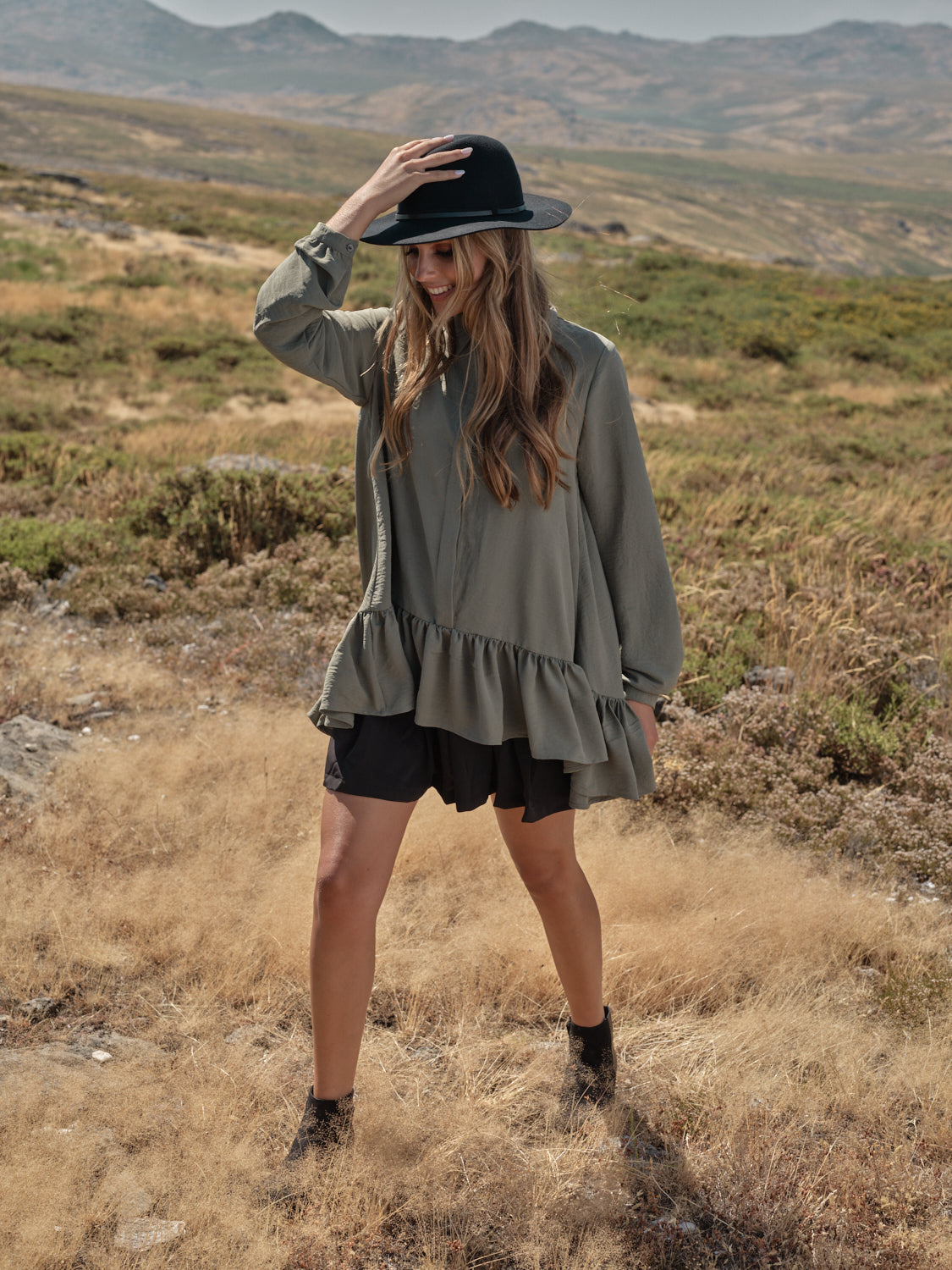 blusa con volante