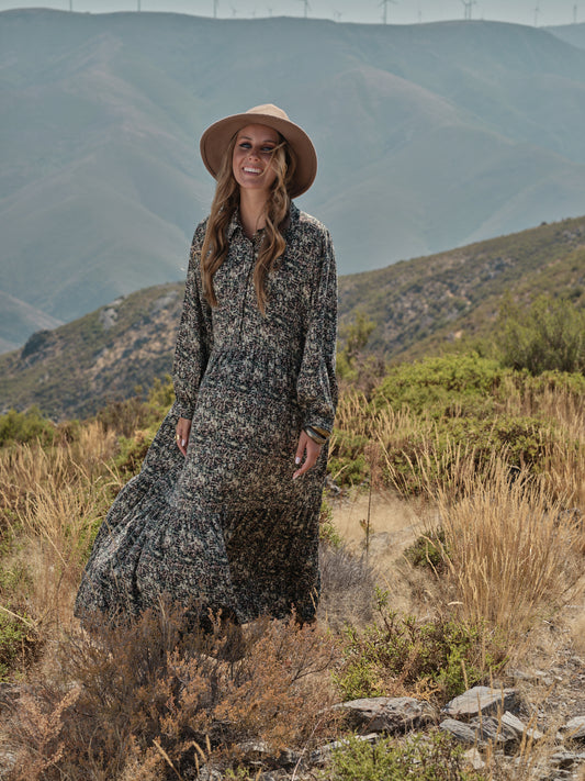 vestido largo estampado