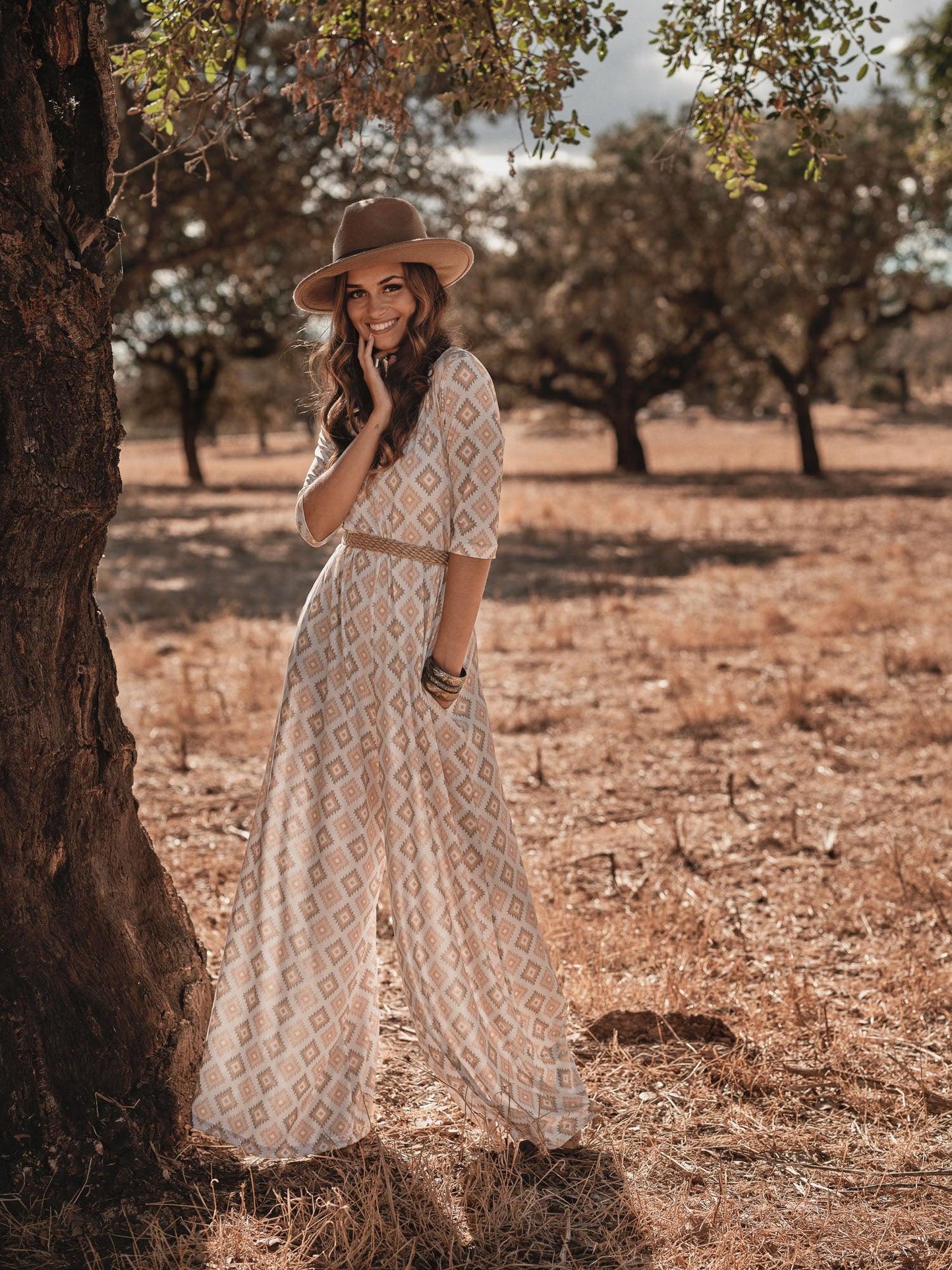 mono largo estampado