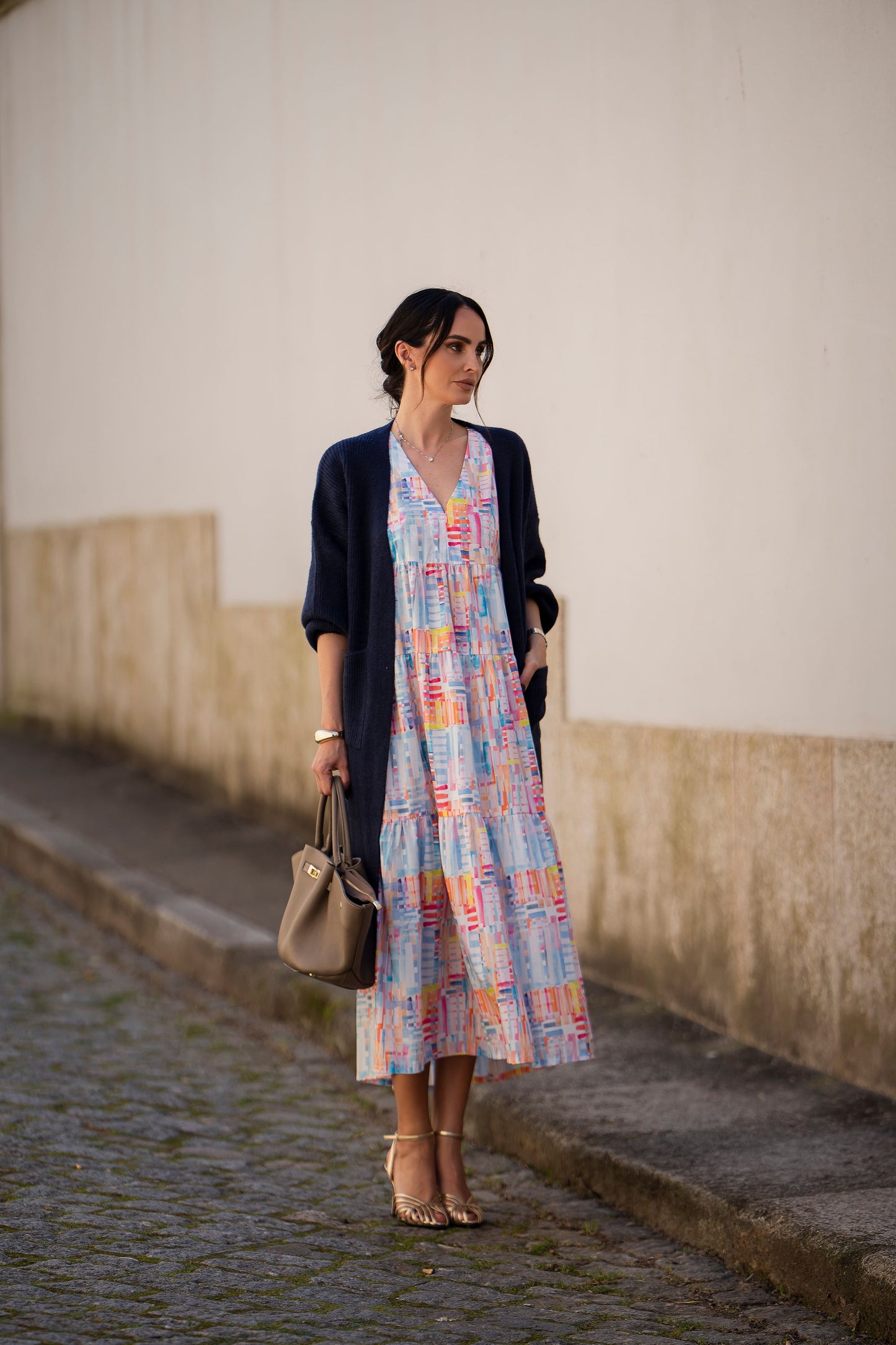 Vestido largo con volantes