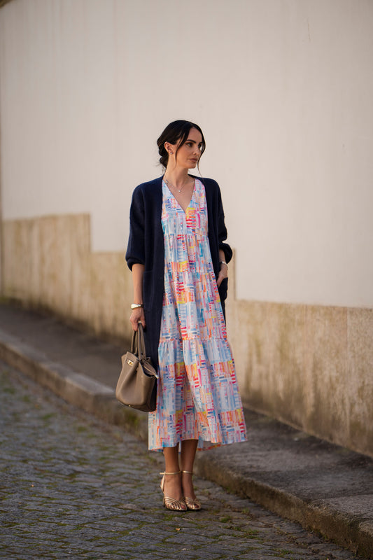 Vestido largo con volantes