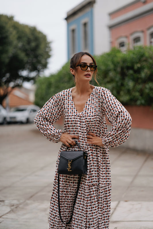 vestido largo estampado